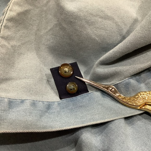 MacCluer Chambray Button Down Shirt 100% Cotton Faded Ombré Light Blue Denim - Picture 14 of 16